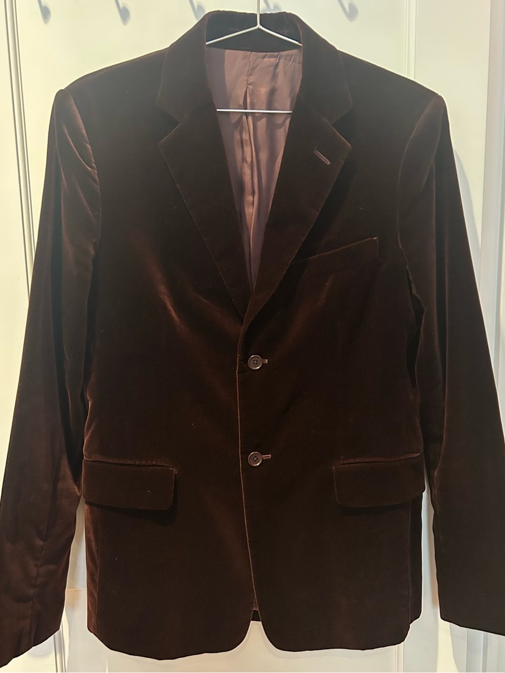Theory Burgundy Velvet Sport Coat, Size 38